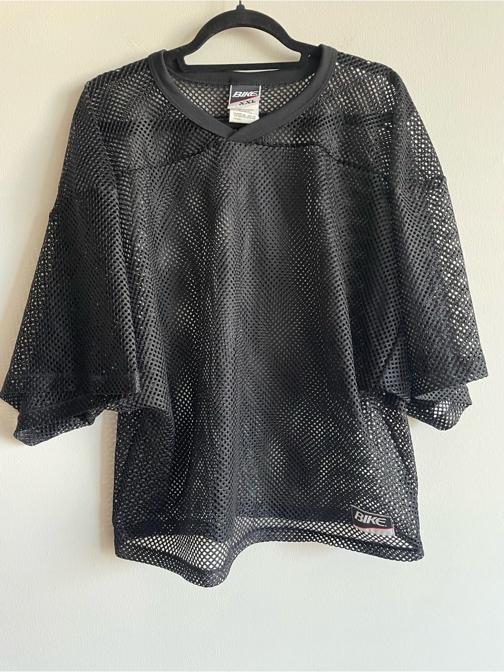 Bike Football Practice Jersey Shirt Mesh Net Open Hole See Through Bib Black XL